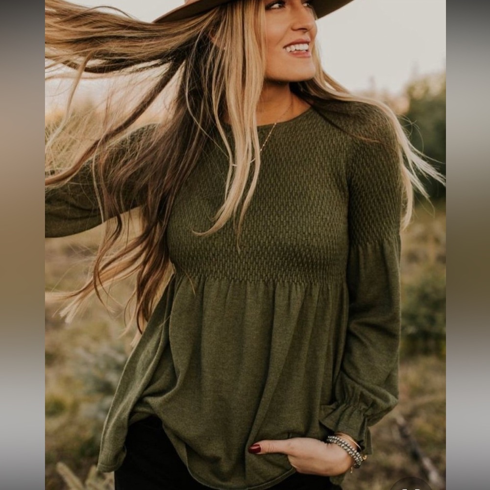 Textured Peplum Top